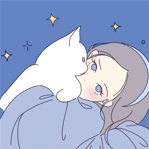 猫咪和女生头像图片