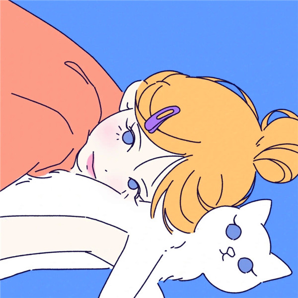 猫咪和女生头像图片