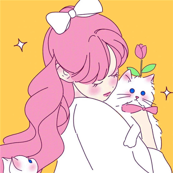 猫咪和女生头像图片