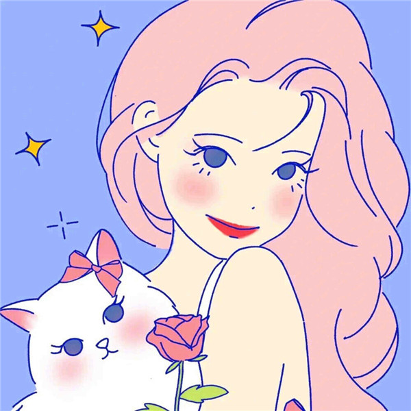 猫咪和女生头像图片