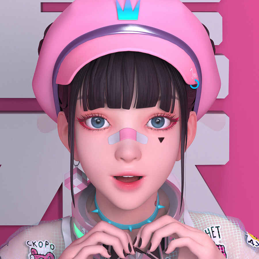 3D感动漫女头