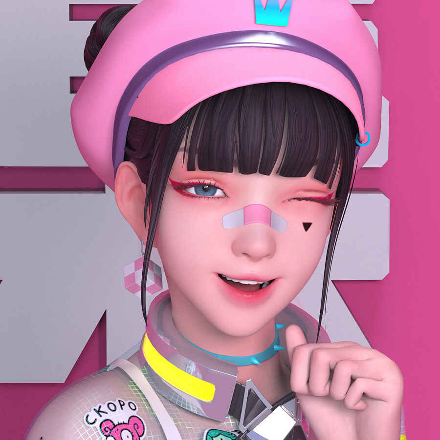 3D感动漫女头
