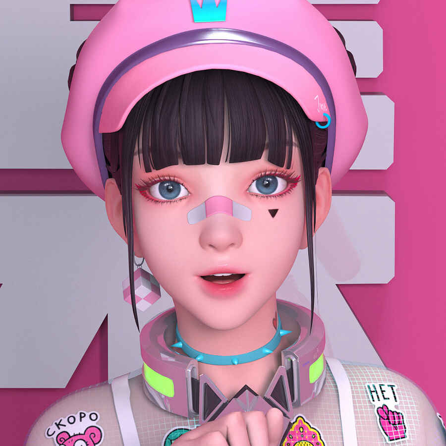 3D感动漫女头