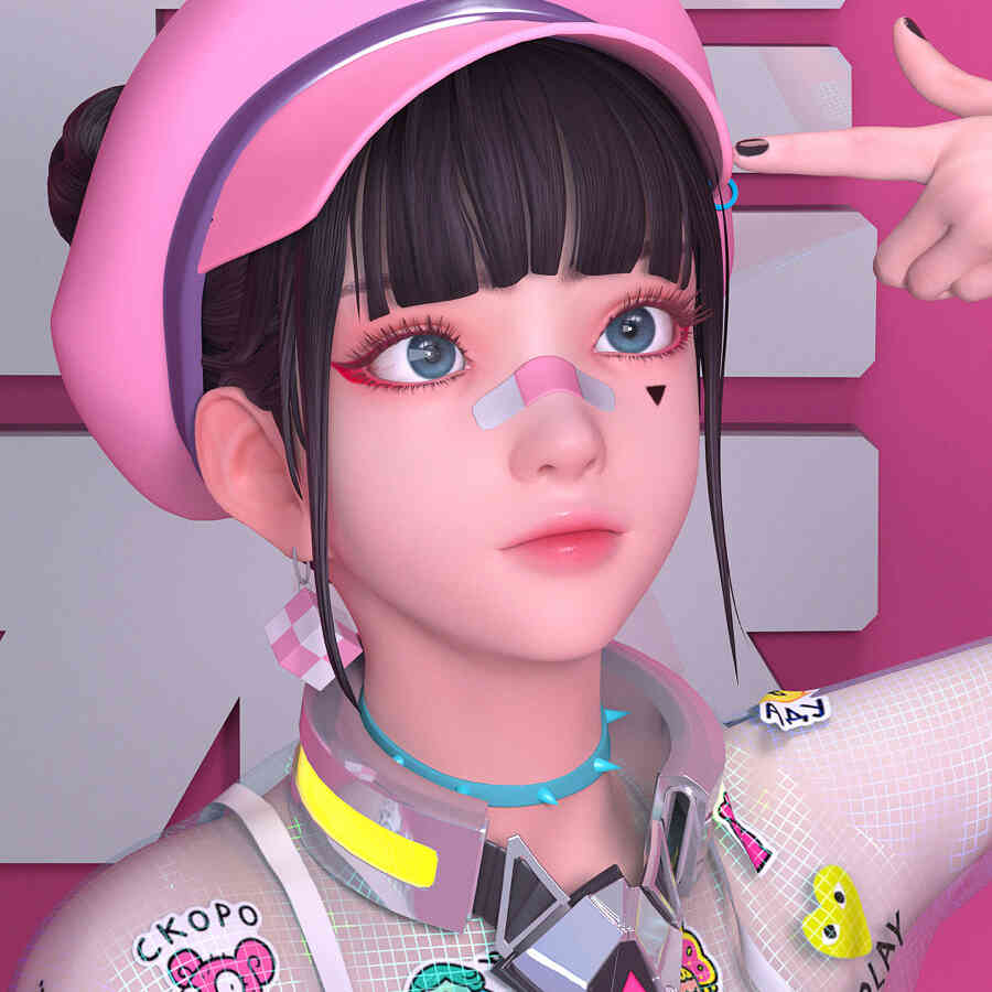 3D感动漫女头