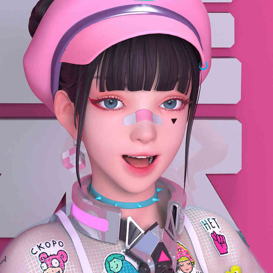 3D感动漫女头