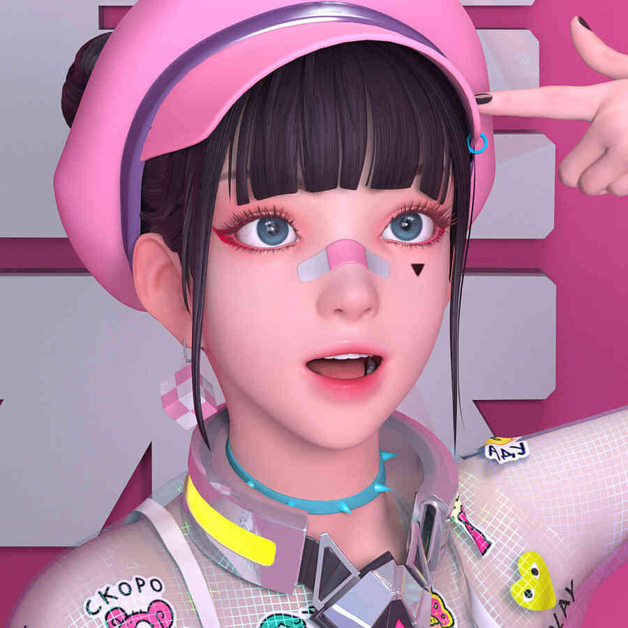 3D感动漫女头