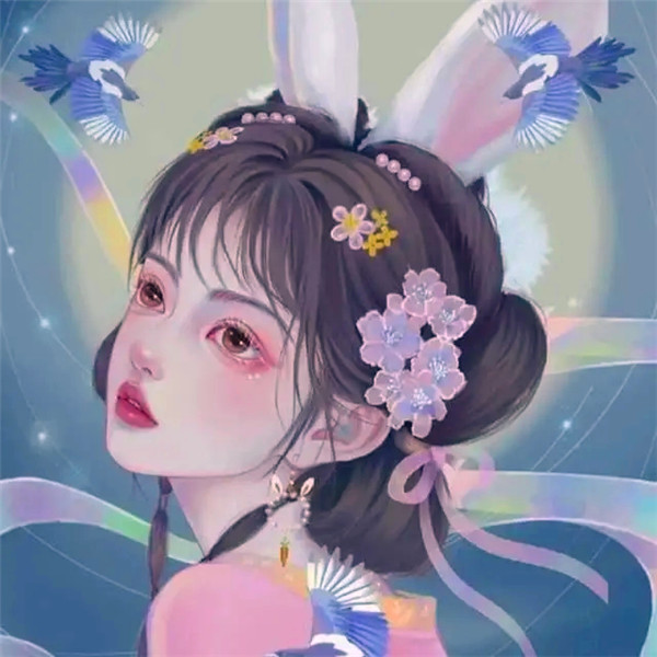 闺蜜手绘头像唯美古风一对两张图片
