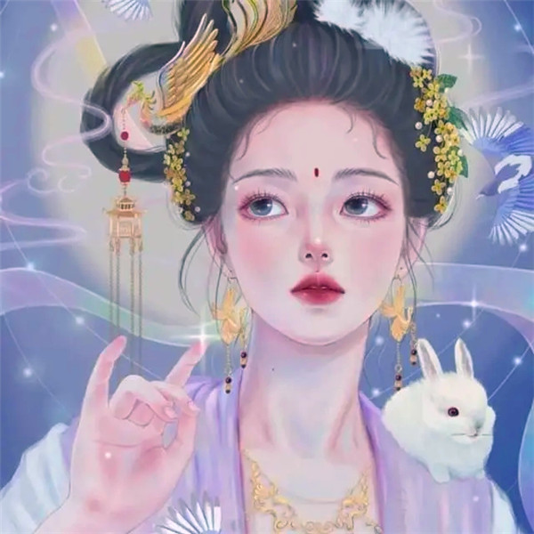 闺蜜手绘头像唯美古风一对两张图片