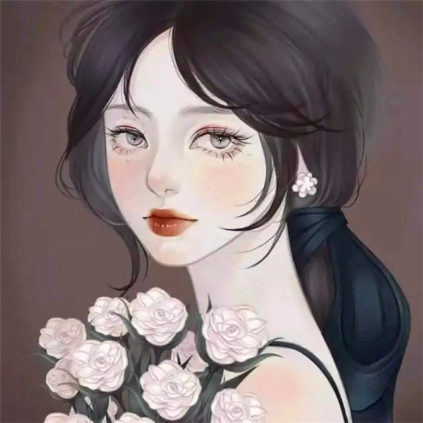 文艺头像女动漫插画手绘高清图片