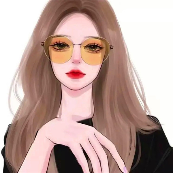 手绘戴眼镜卡通头像女生温柔动漫图片