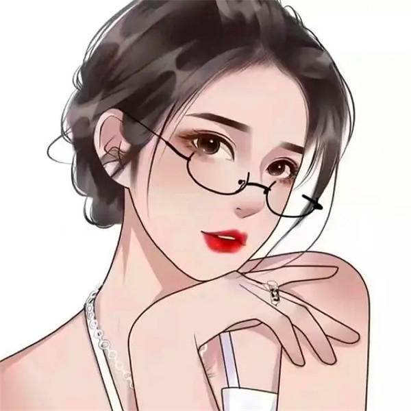 手绘戴眼镜卡通头像女生温柔动漫图片