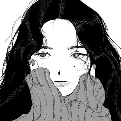 高清动漫黑白头像