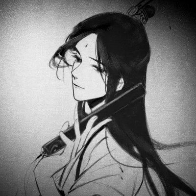 黑白头像伤感动漫图片