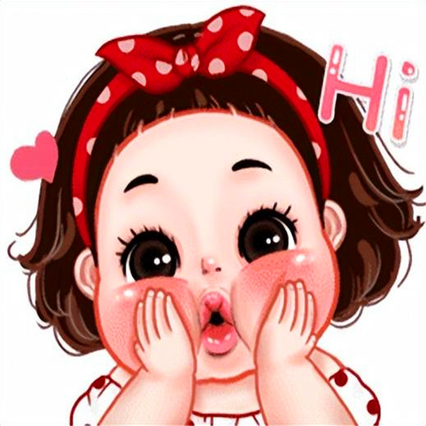 手绘小女孩头像萌可爱卡通图片