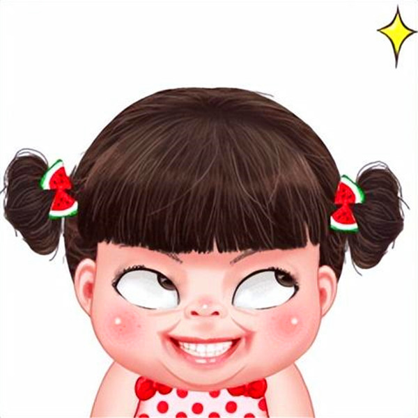 手绘小女孩头像萌可爱卡通图片