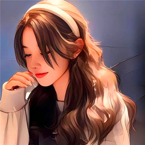 真人手绘美女头像图片