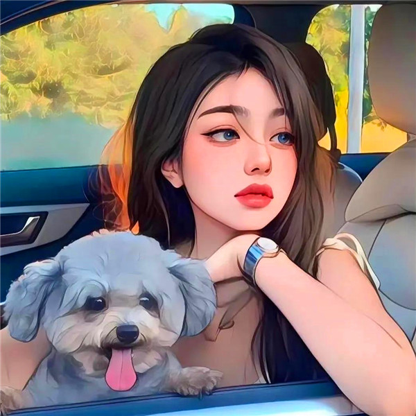 真人手绘美女头像图片