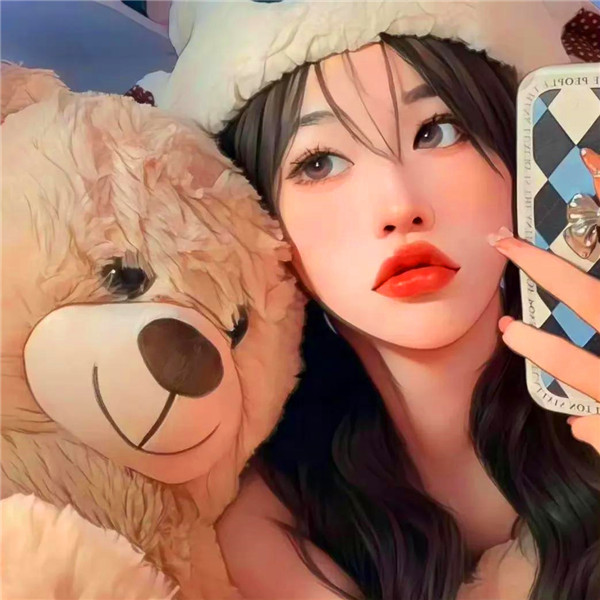 真人手绘美女头像图片