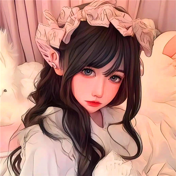真人手绘美女头像图片