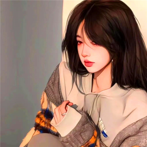真人手绘美女头像图片