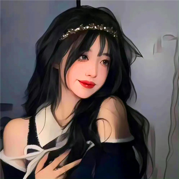 真人手绘美女头像图片