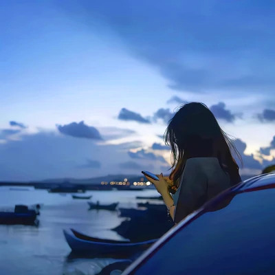 高级感背影头像女