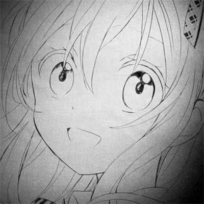 黑白漫画风女生头像