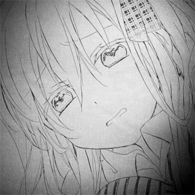 黑白漫画风女生头像