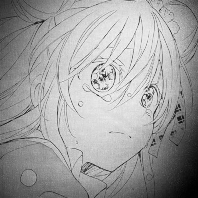 黑白漫画风女生头像
