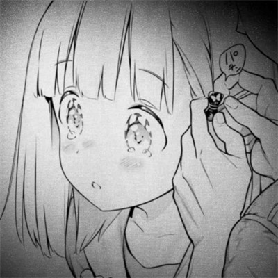 黑白漫画风女生头像