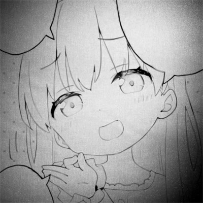 黑白漫画风女生头像
