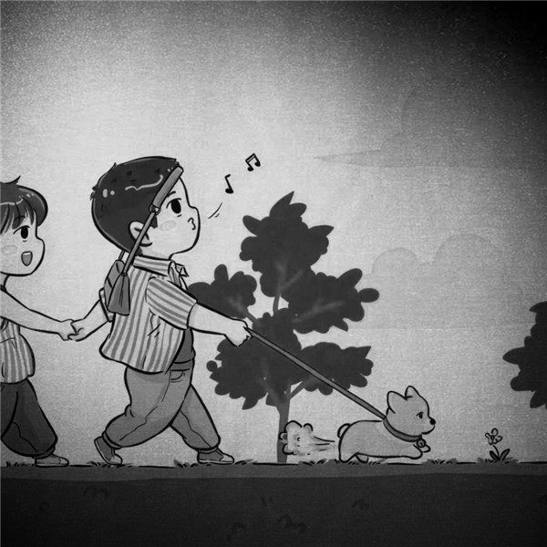 情侣动漫绘画图片黑白头像