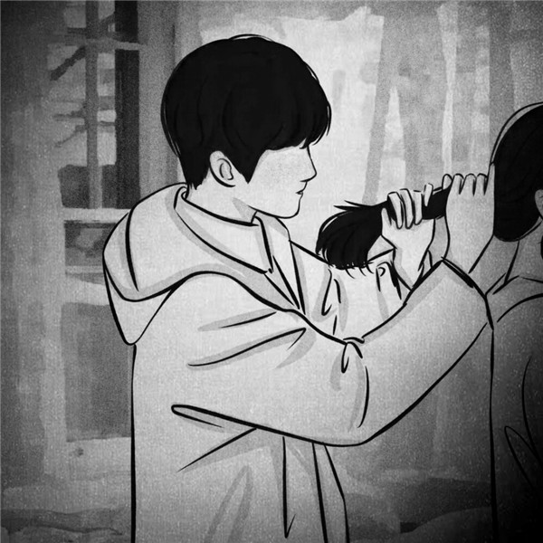 情侣动漫绘画图片黑白头像