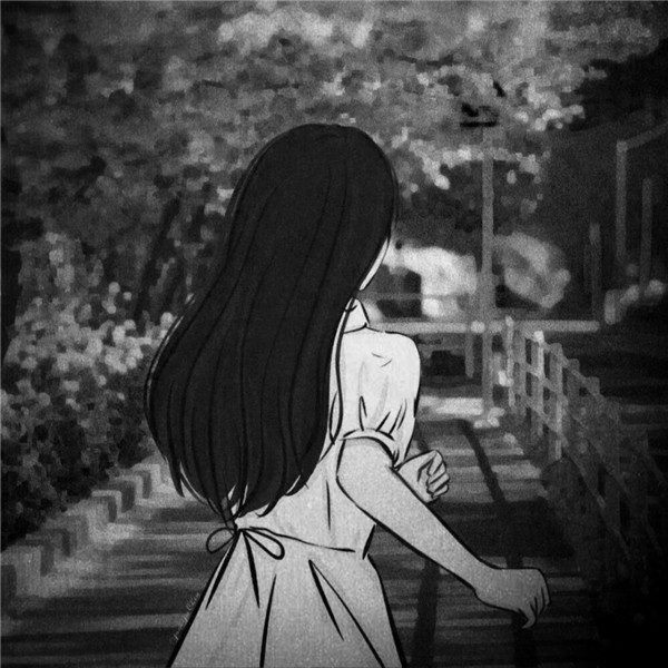 情侣动漫绘画图片黑白头像