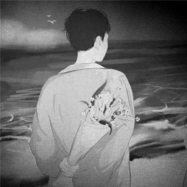 情侣动漫绘画图片黑白头像