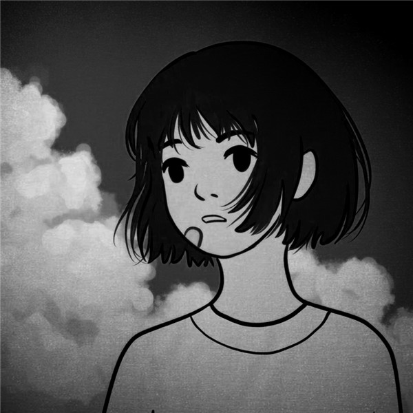 情侣动漫绘画图片黑白头像