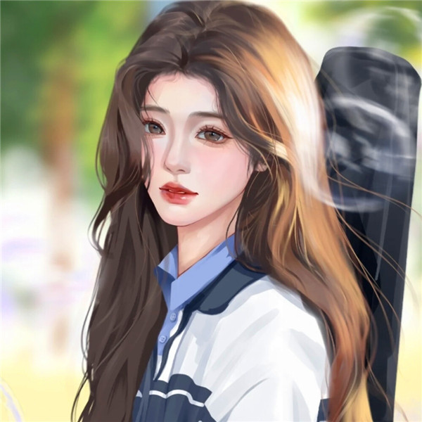 超有质感的手绘头像女