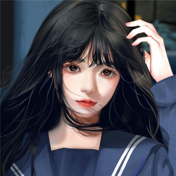 超有质感的手绘头像女