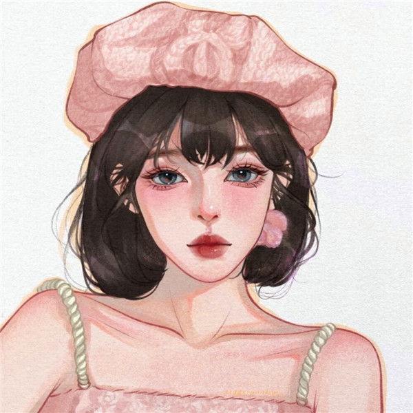 超有质感的手绘头像女