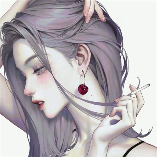 超有质感的手绘头像女
