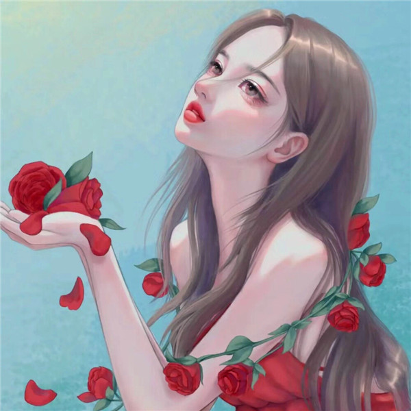 超有质感的手绘头像女