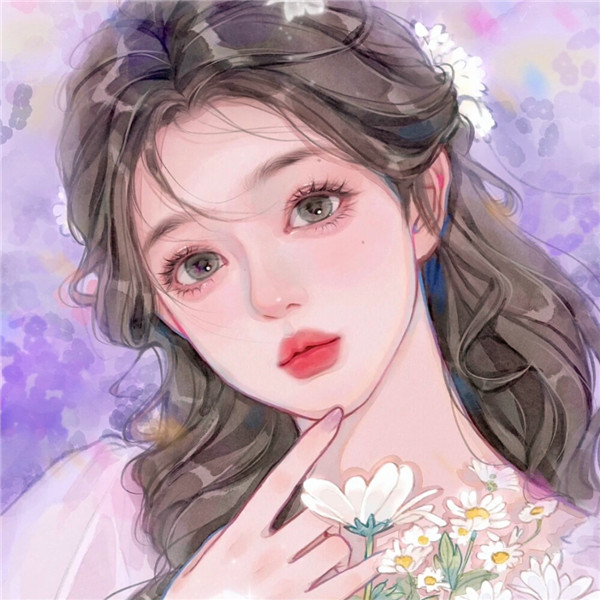 超有质感的手绘头像女
