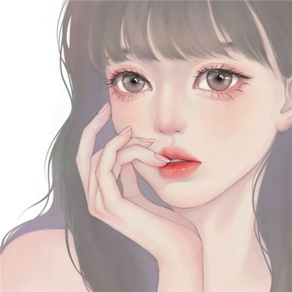 超有质感的手绘头像女