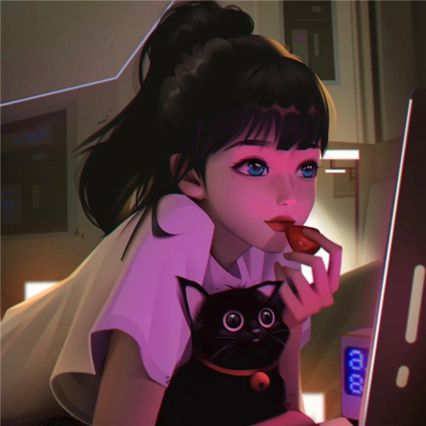 超有质感的手绘头像女