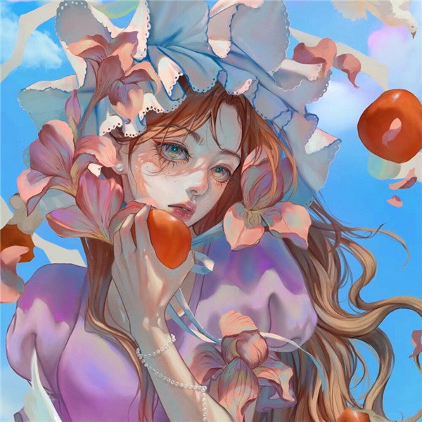 超有质感的手绘头像女