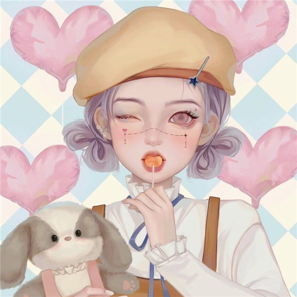 超有质感的手绘头像女