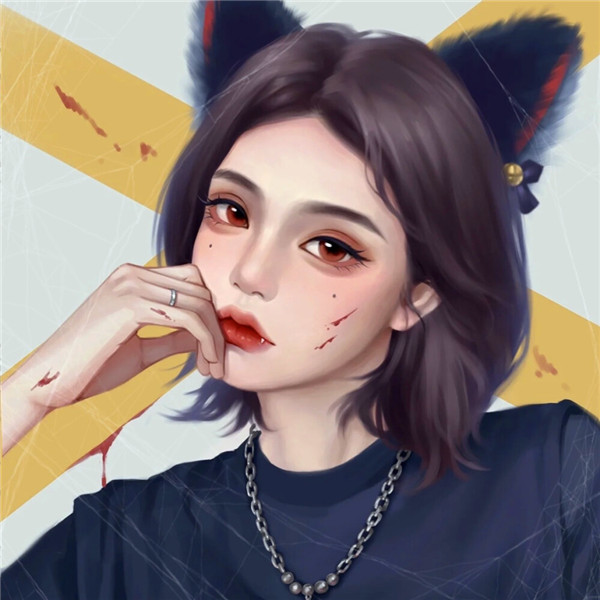 超有质感的手绘头像女
