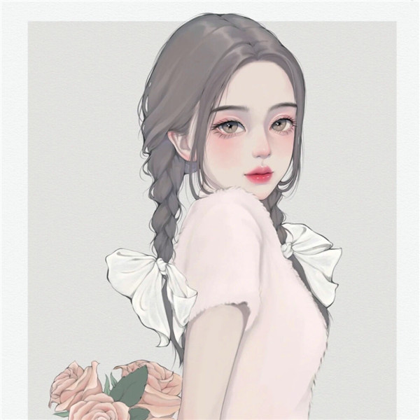 超有质感的手绘头像女