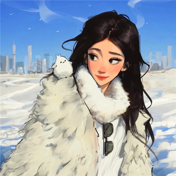 超有质感的手绘头像女