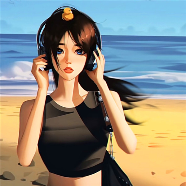 超有质感的手绘头像女